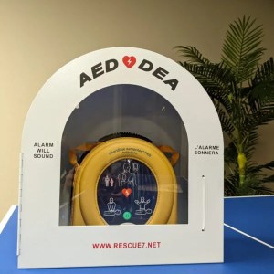 Bilingual Round Top AED Cabinet